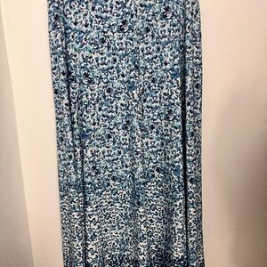 Roaman's Blue Floral Maxi Skirt